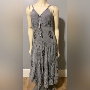 Agan Traders Boho Fairycore Goblin Core Patchwork Maxi Dress Womens Medium Rayon